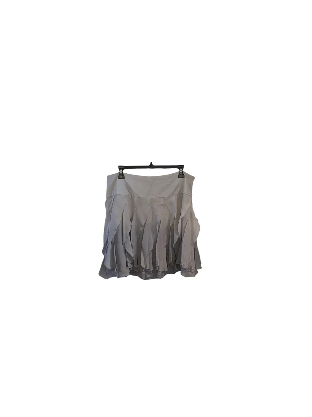 Vintage y2k INC Asymmetrical Ruffled Silk Skirt light gray Fairy core soft girl